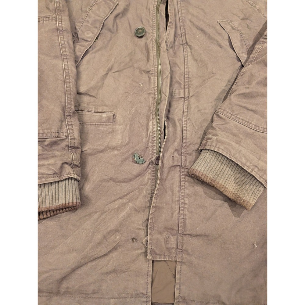 Superdry International Mens Military Parka Faux Fur Hood Button Zip Size 2XL - Picture 3 of 10